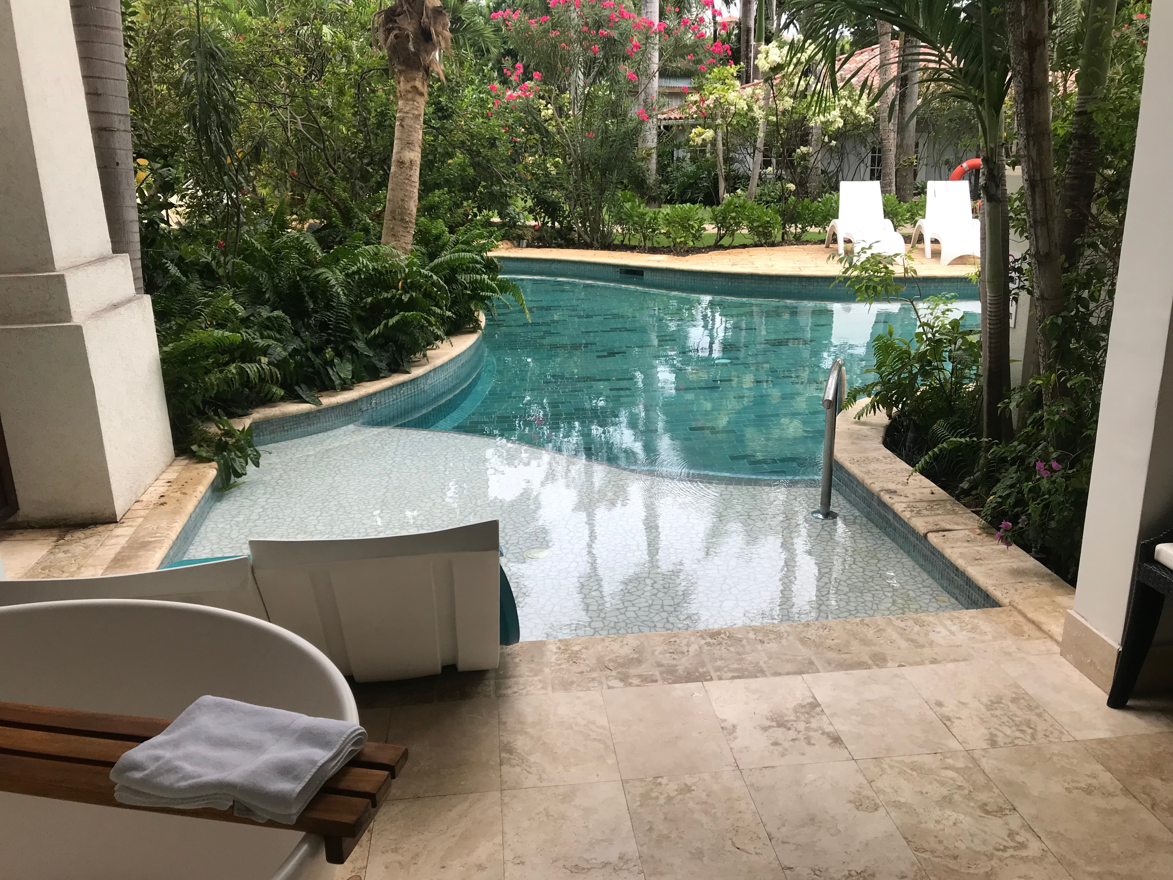 Swim out suite patio and pool